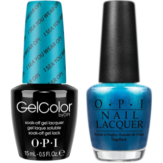 OPI GelColor And Nail Lacquer, A73, I Sea You Wear OPI, 0.5oz 